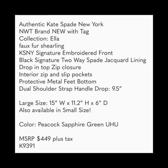 Kate Spade - Ella Faux Shearling Small Tote - Picture 8 of 9